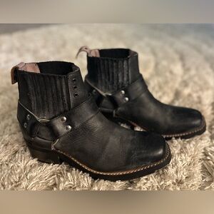 Freebird ankle moto boots WHISKEY size 9 gray distressed biker western cowgirl